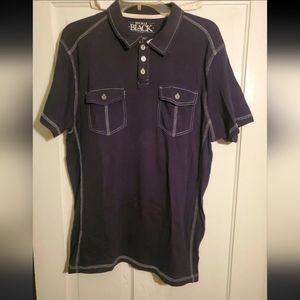 Men's Buckle Navy Short Sleeve Polo Size Large